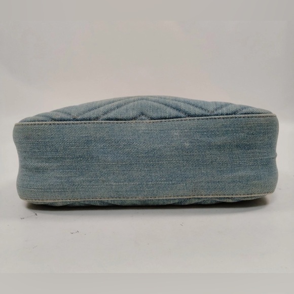 Gorgeous Denim Gucci Marmont Crossbody Bag with Pearl Logo! Authentic - Picture 5 of 9